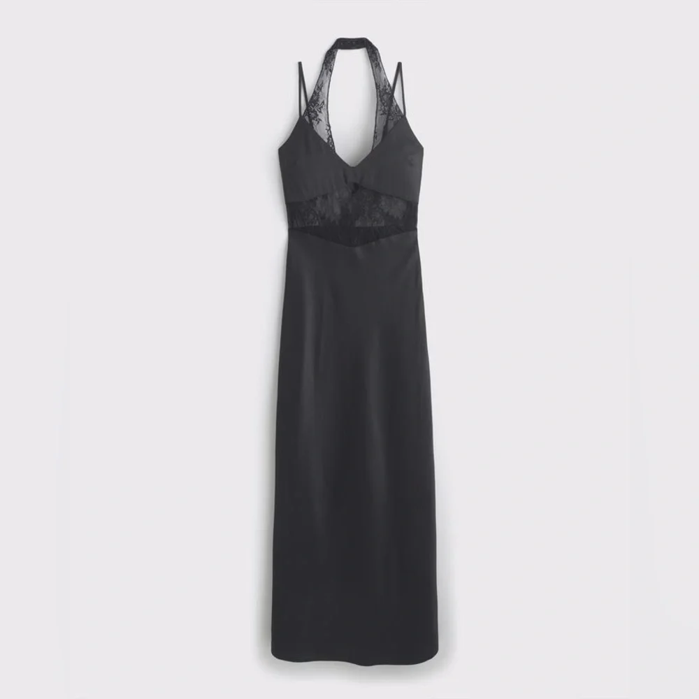 Abercrombie & Fitch Black Lace Maxi Dress