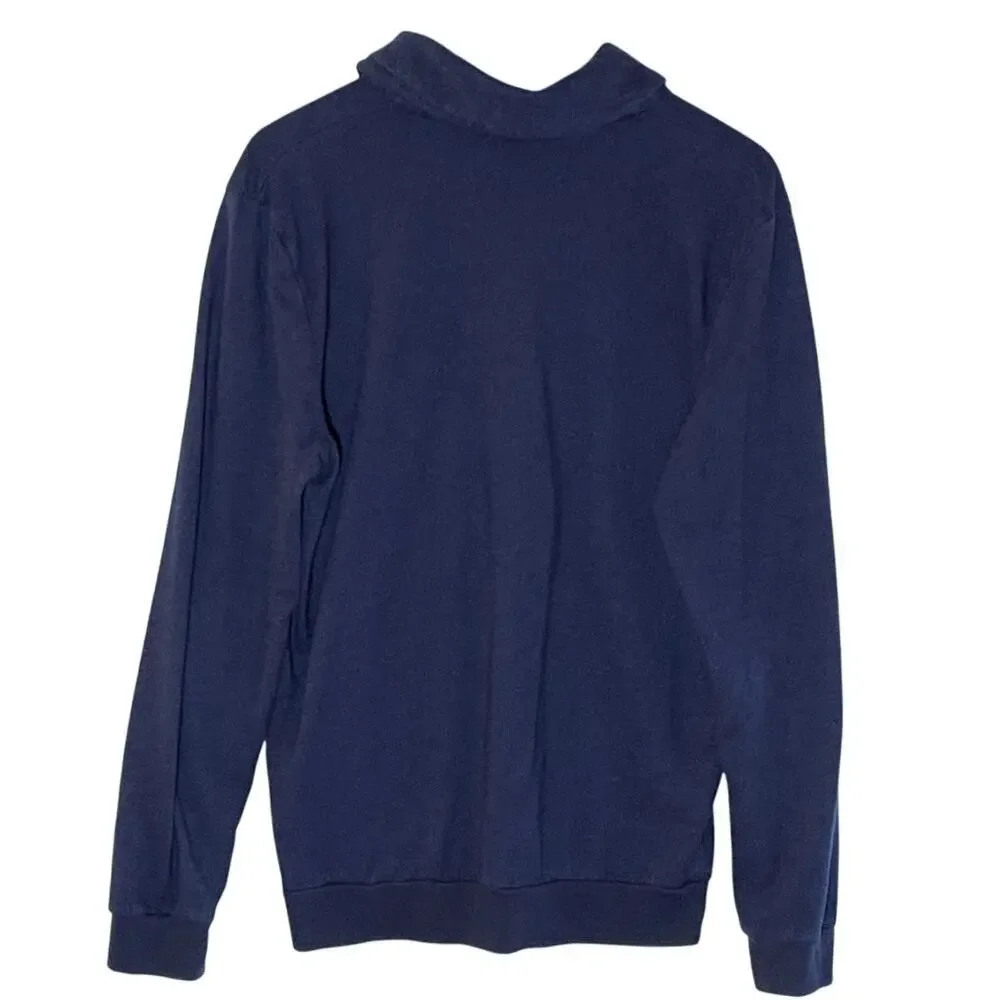 MARINE LAYER Men’s Woodside Navy Blue Shawl Collar Popover medium