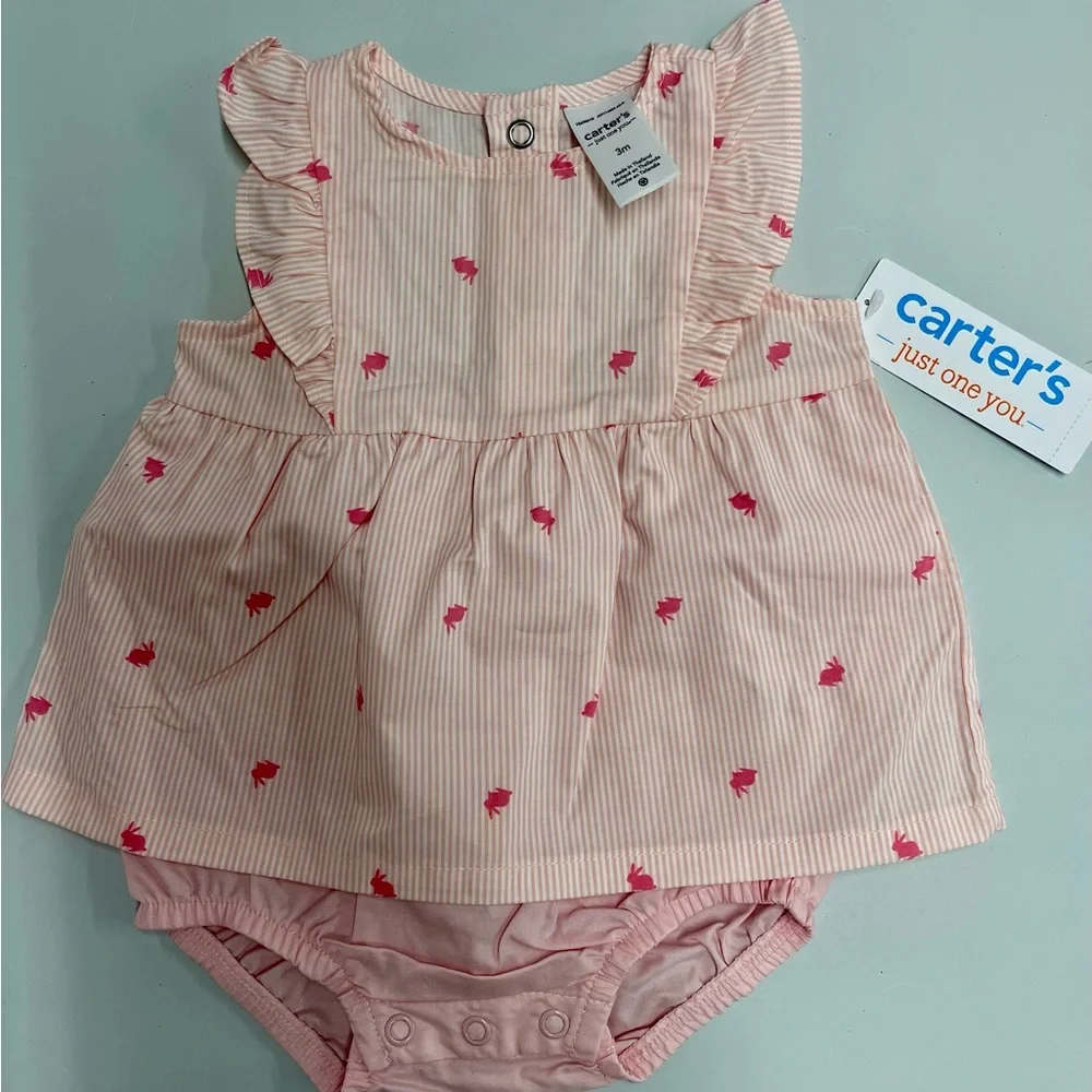 Carter's Pink Striped Diaper Cover Set
