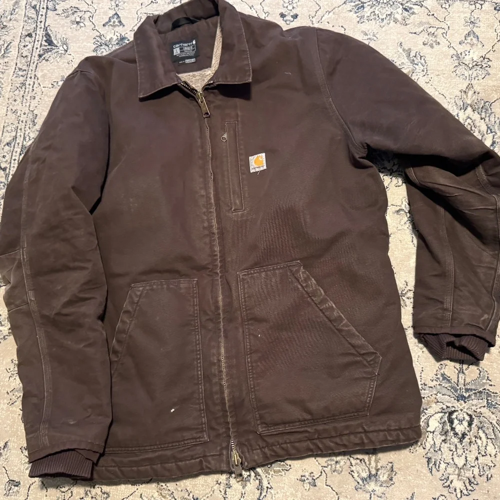 Carhartt Sherpa Lined Field Jacket Brown Washed Duck