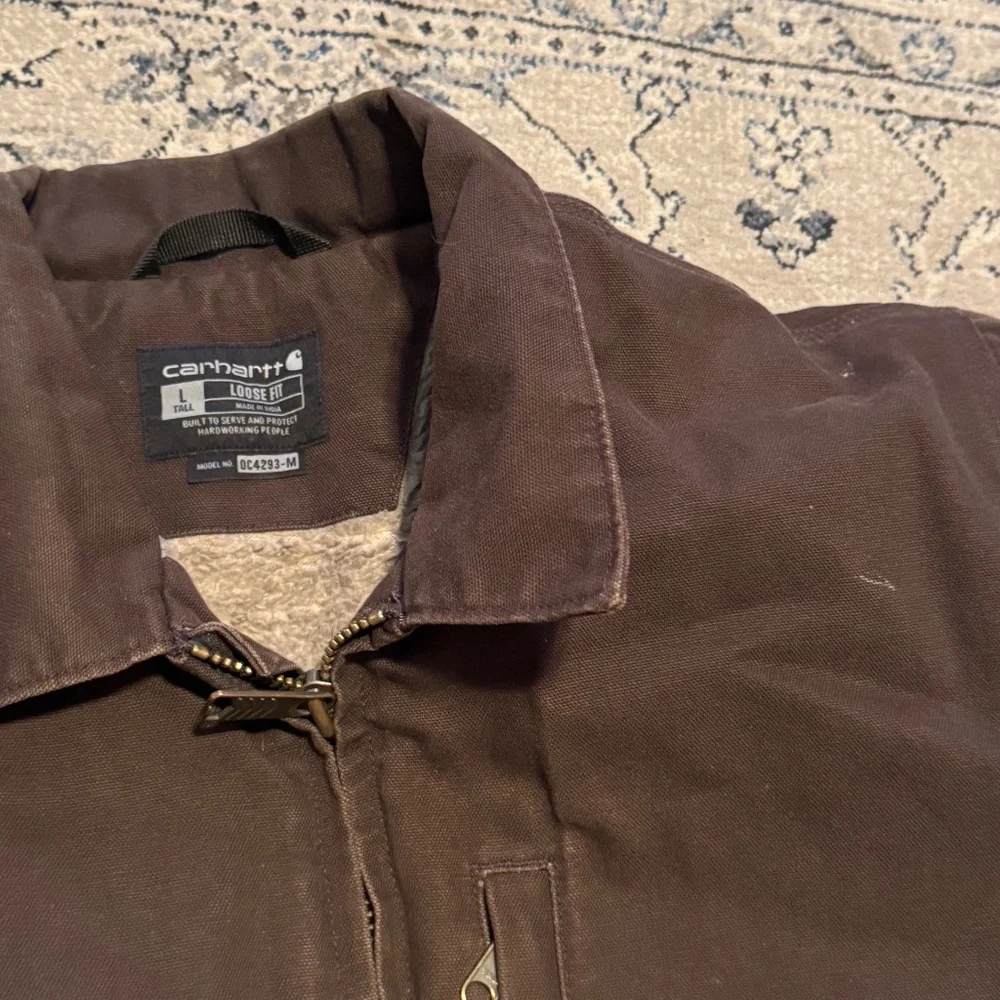 Carhartt Sherpa Lined Field Jacket Brown Washed Duck