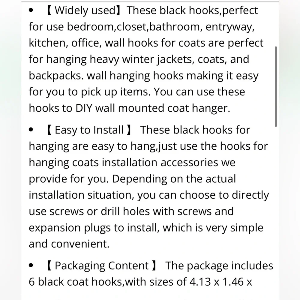 6-Pack Coat Hooks