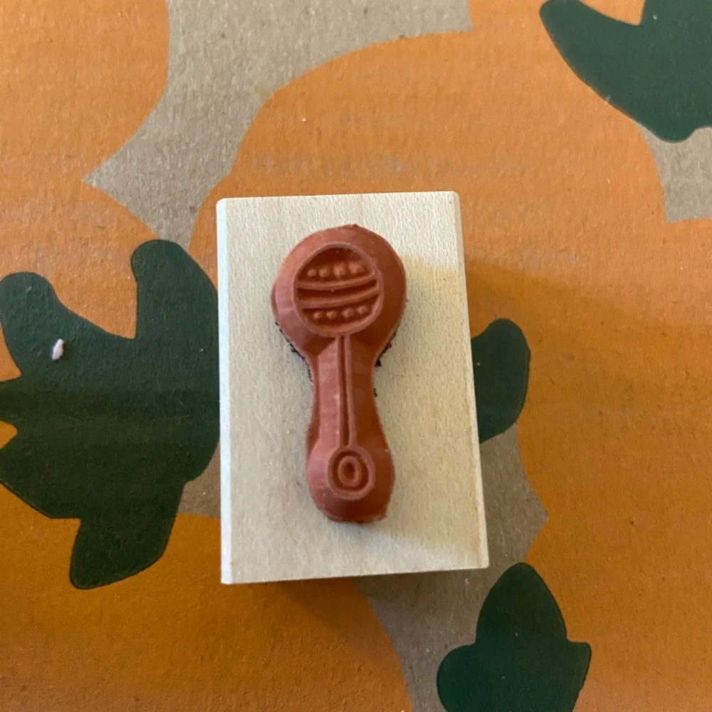Paper Source Baby Rattle Rubber Stamp