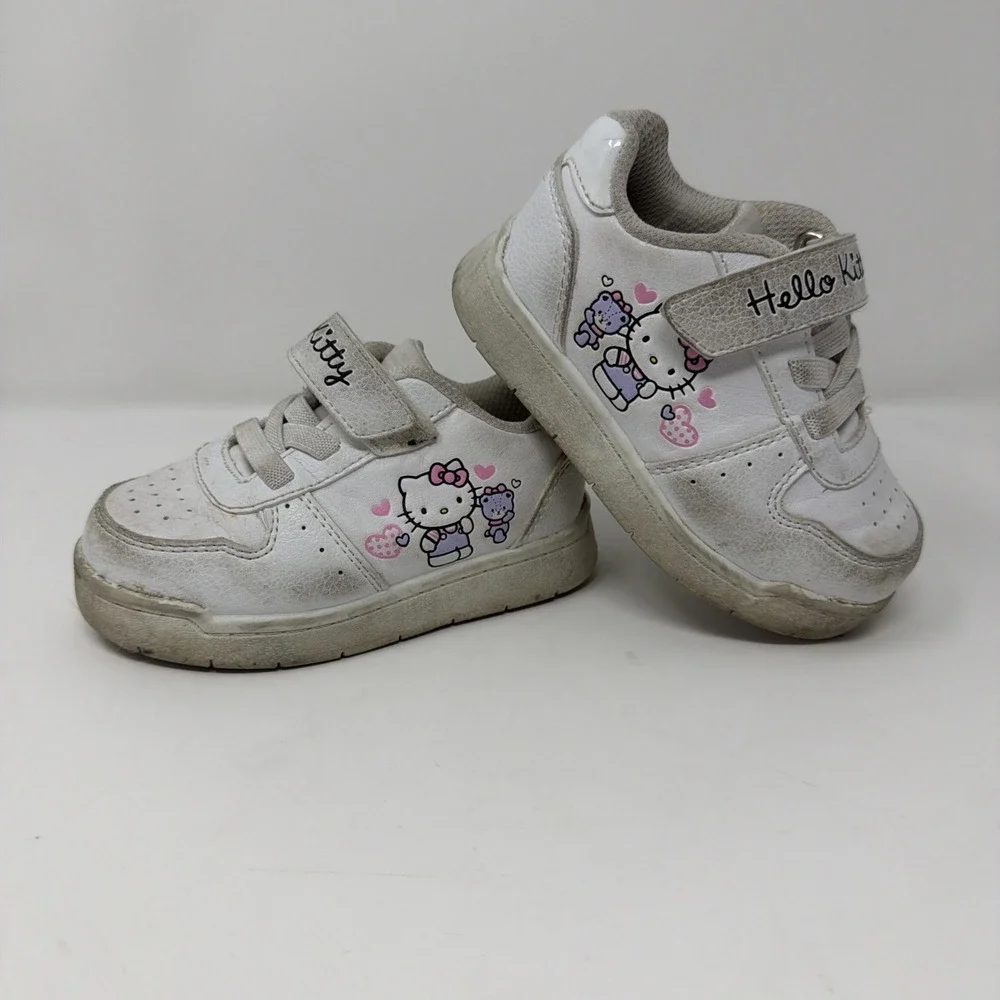 Hello Kitty White Slip On Toddler Tennis Shoes Sz 7 Pastel Cutesy
