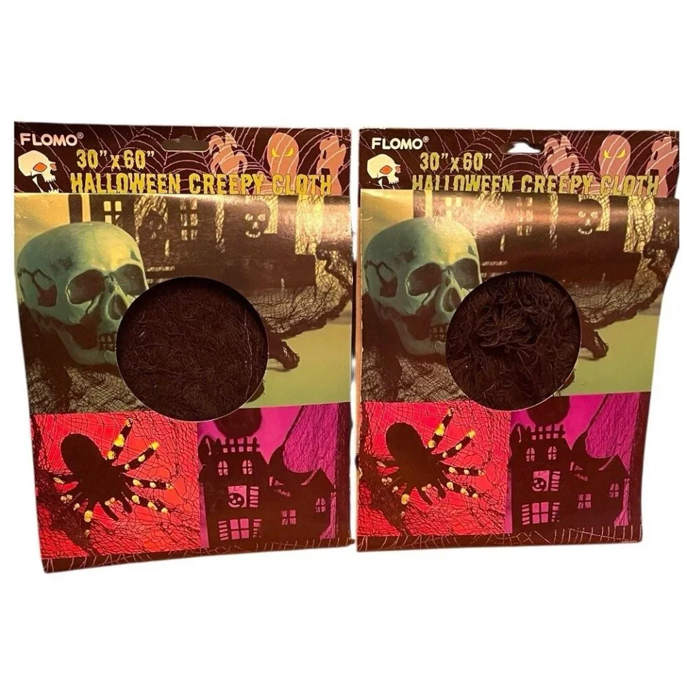 2 Packs~HALLOWEEN CREEPY DRAPE CLOTH BLACK 30