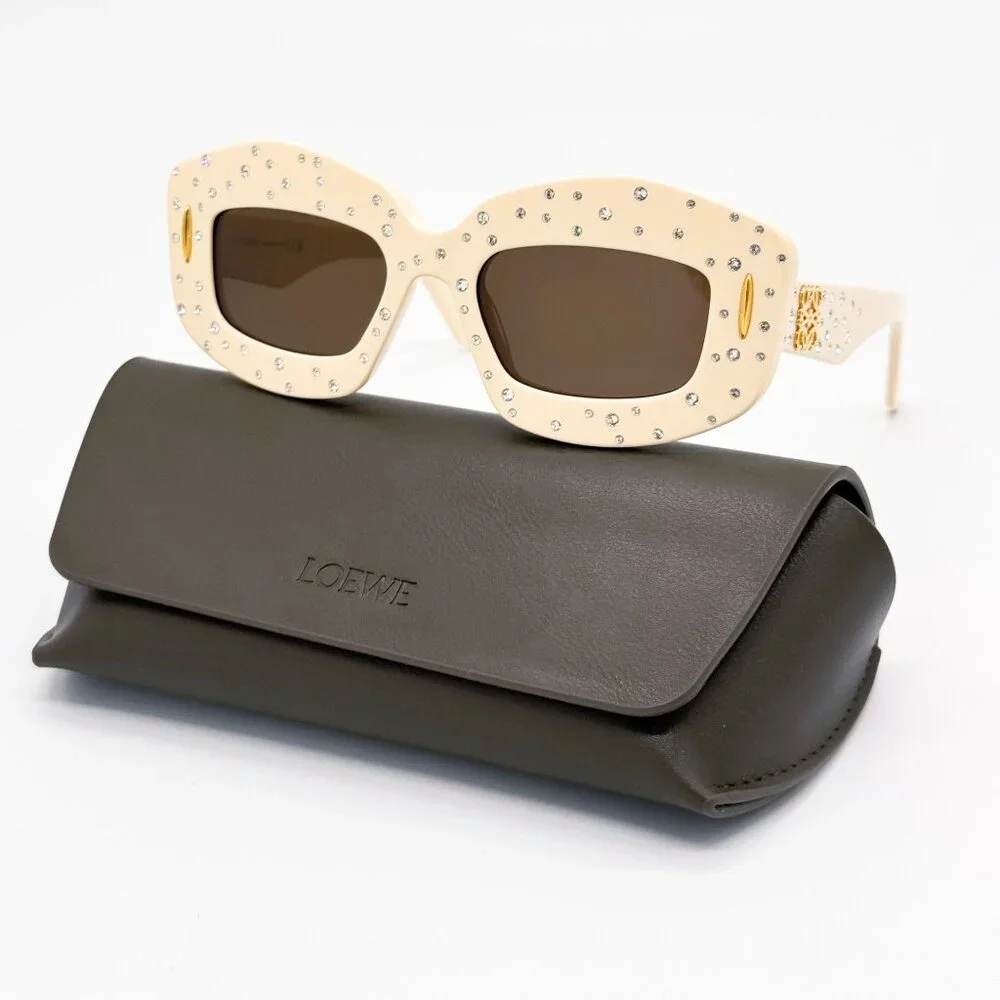 NEW LOEWE SUNGLASSES LW4114IS 25E IVORY WOMEN EYEWEAR