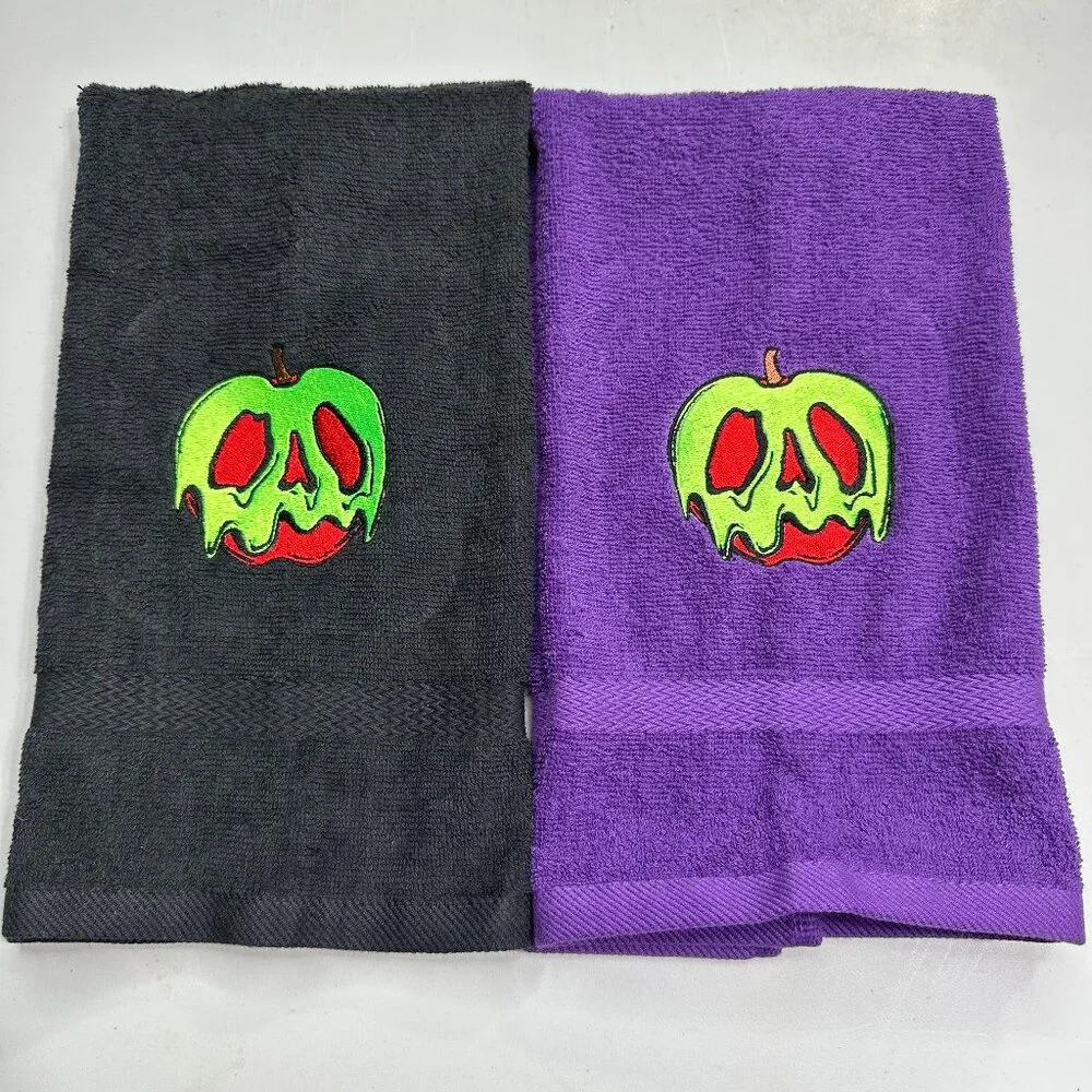 Evil Queen Poison Apple Embroidered Hand Towels Bathroom Home Decor Villain