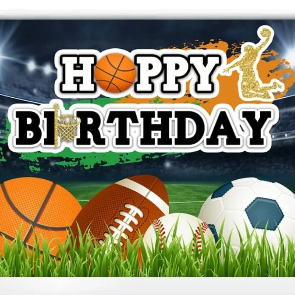 EUC Kids Sports Themed “Happy Birthday” Back Drop  Wall Banner‼️ Measures 48X72