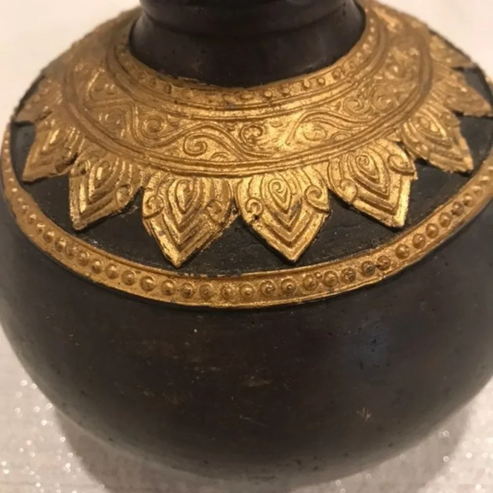 Thailand Bronze Gold Vase 8