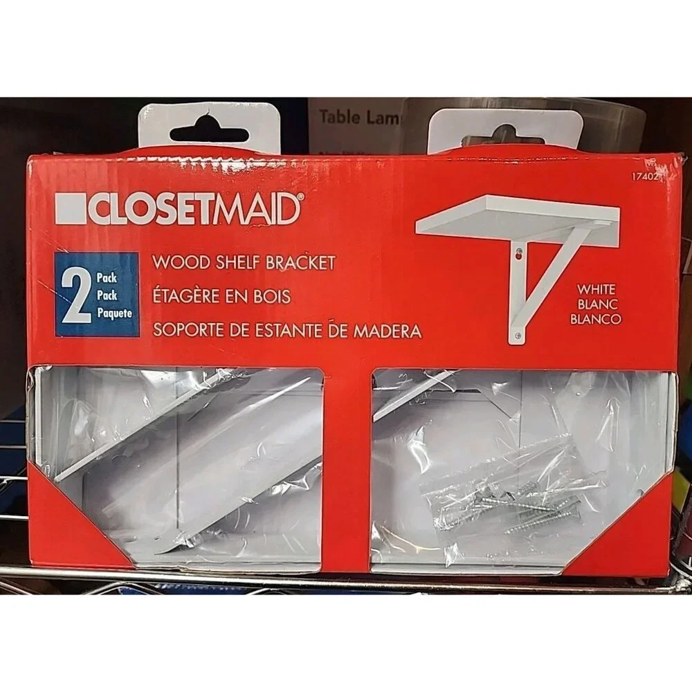 Closetmaid 2 Pack Wood Shelf Metal Bracket 10