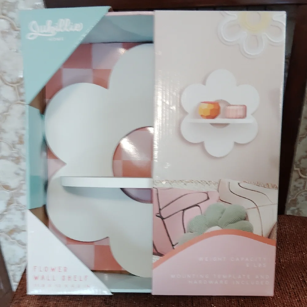 Flower Wall Shelf - White and Pink