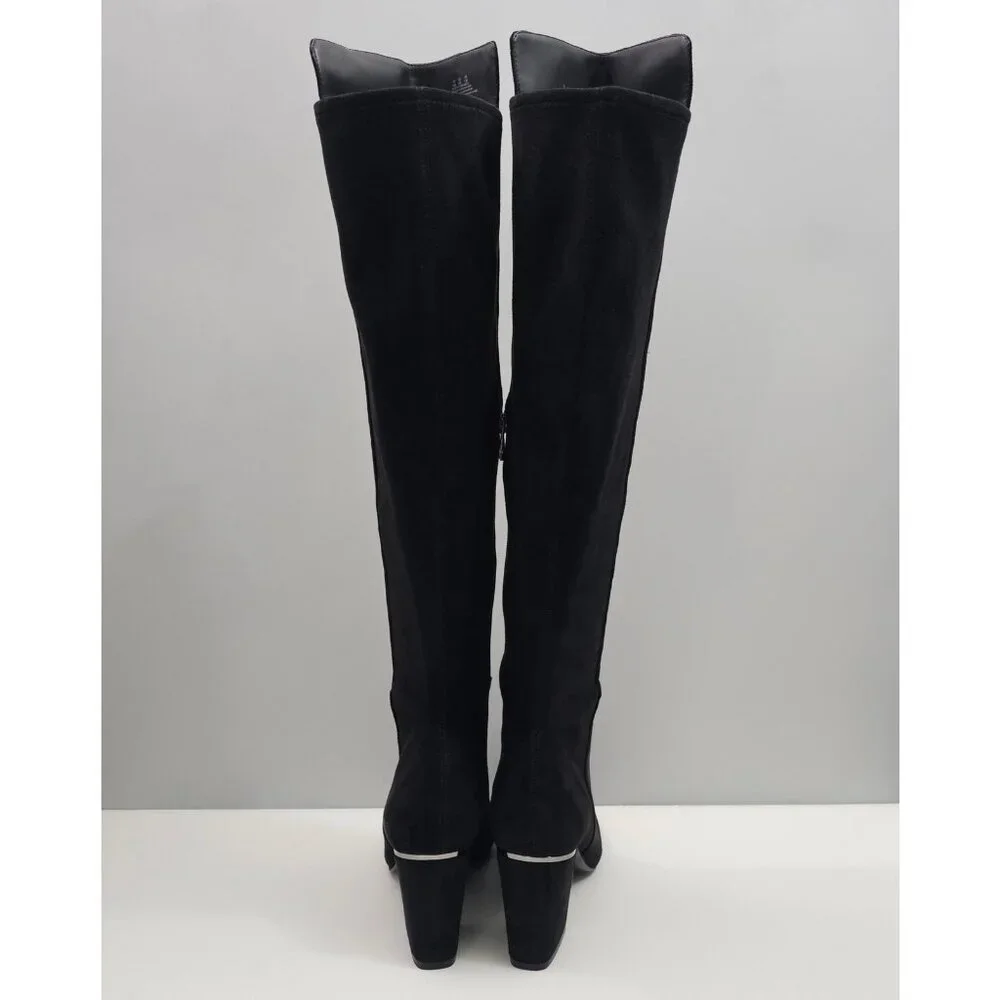 DKNY Cilli Over The Knee Boot Womens 10 Black Block Heel Sleek Dressy Winter NEW
