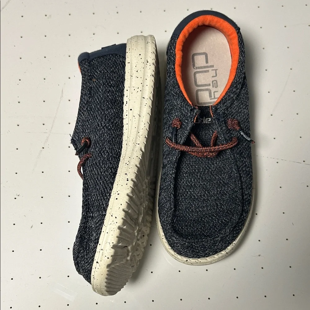 Hey Dude Kids Moccasins - Dark Gray with Orange Accents
