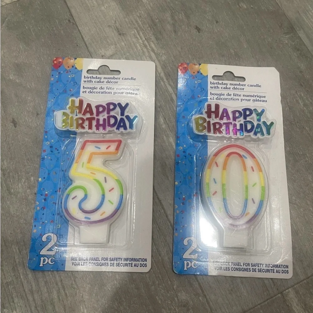 Happy Birthday Number Candle Set - Multicolor