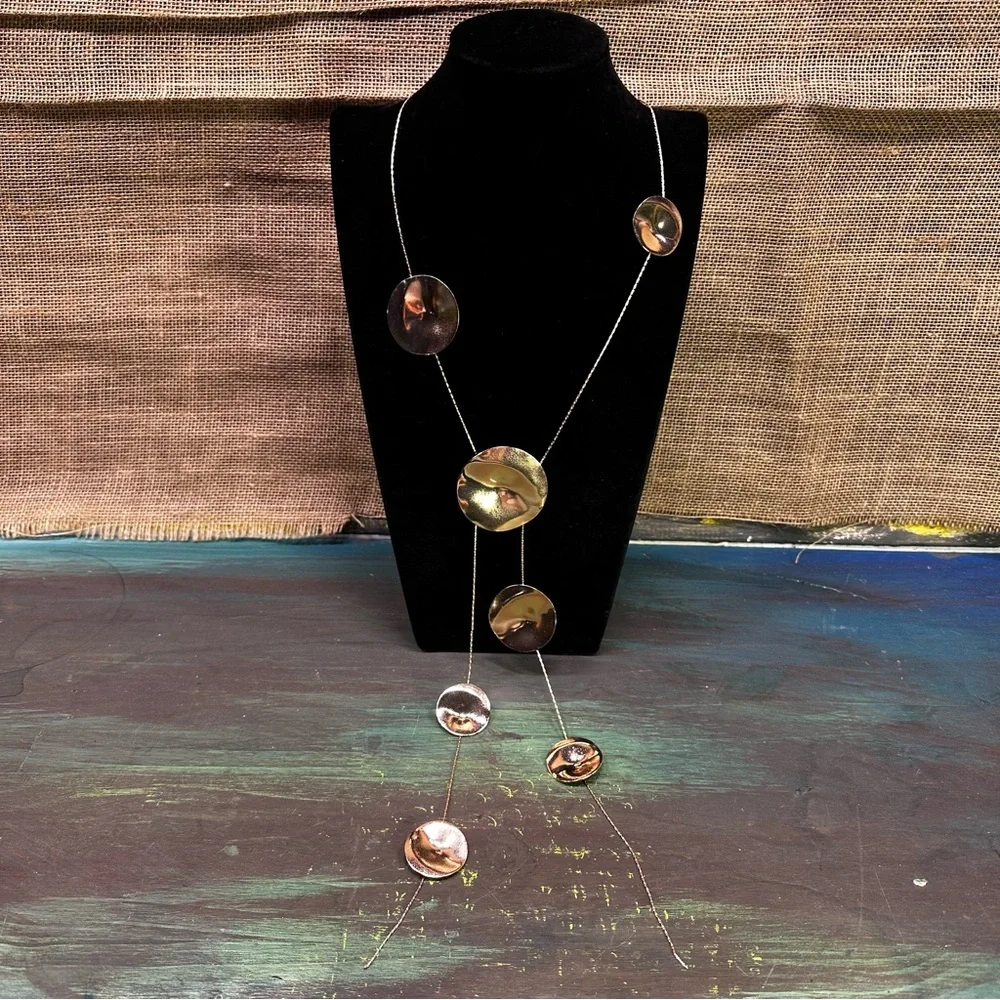 Trendy geometric round versatile‎ statement necklace NWOT