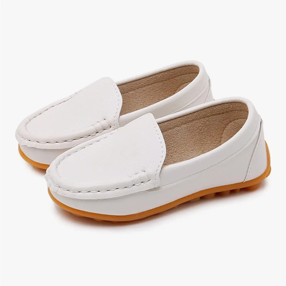 Kids White Loafers