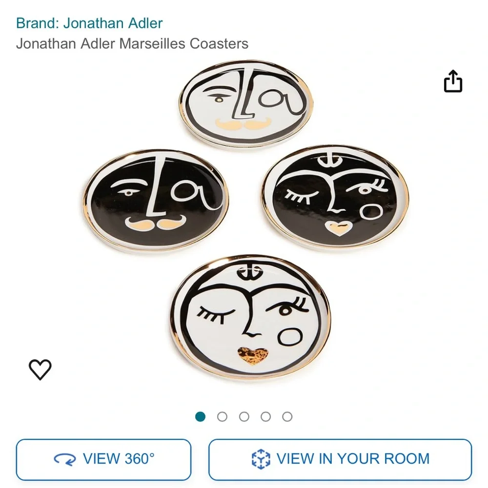 Jonathan Adler Marseilles Coasters Set of 4 Discontinued OS