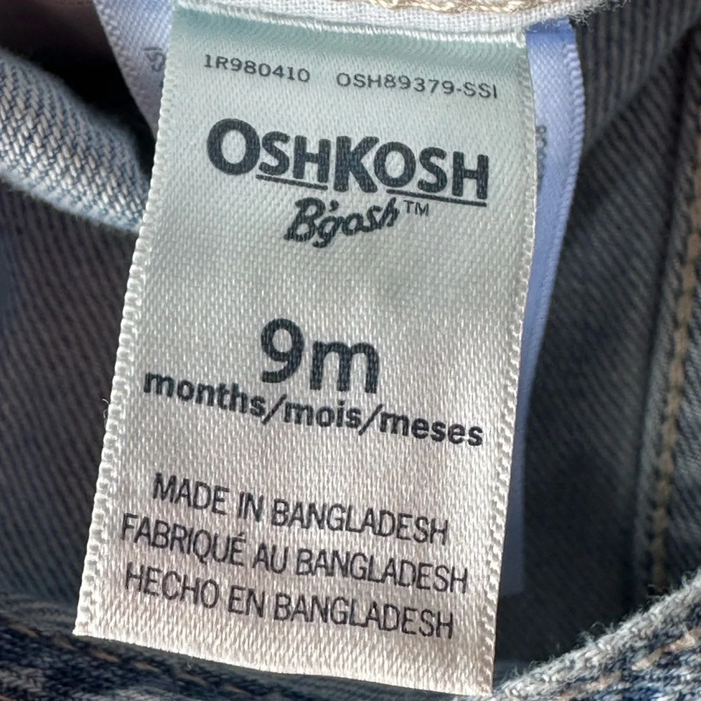 NEW OshKosh B'gosh Toddler Denim Shortalls size 9 Months