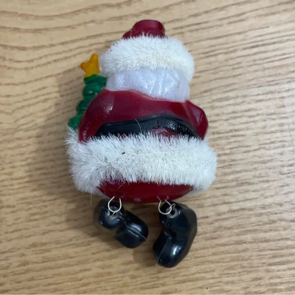 Vtg Blow Mold Plastic Santa String Light Covers Set10 Christmas Tree Dangle Legs