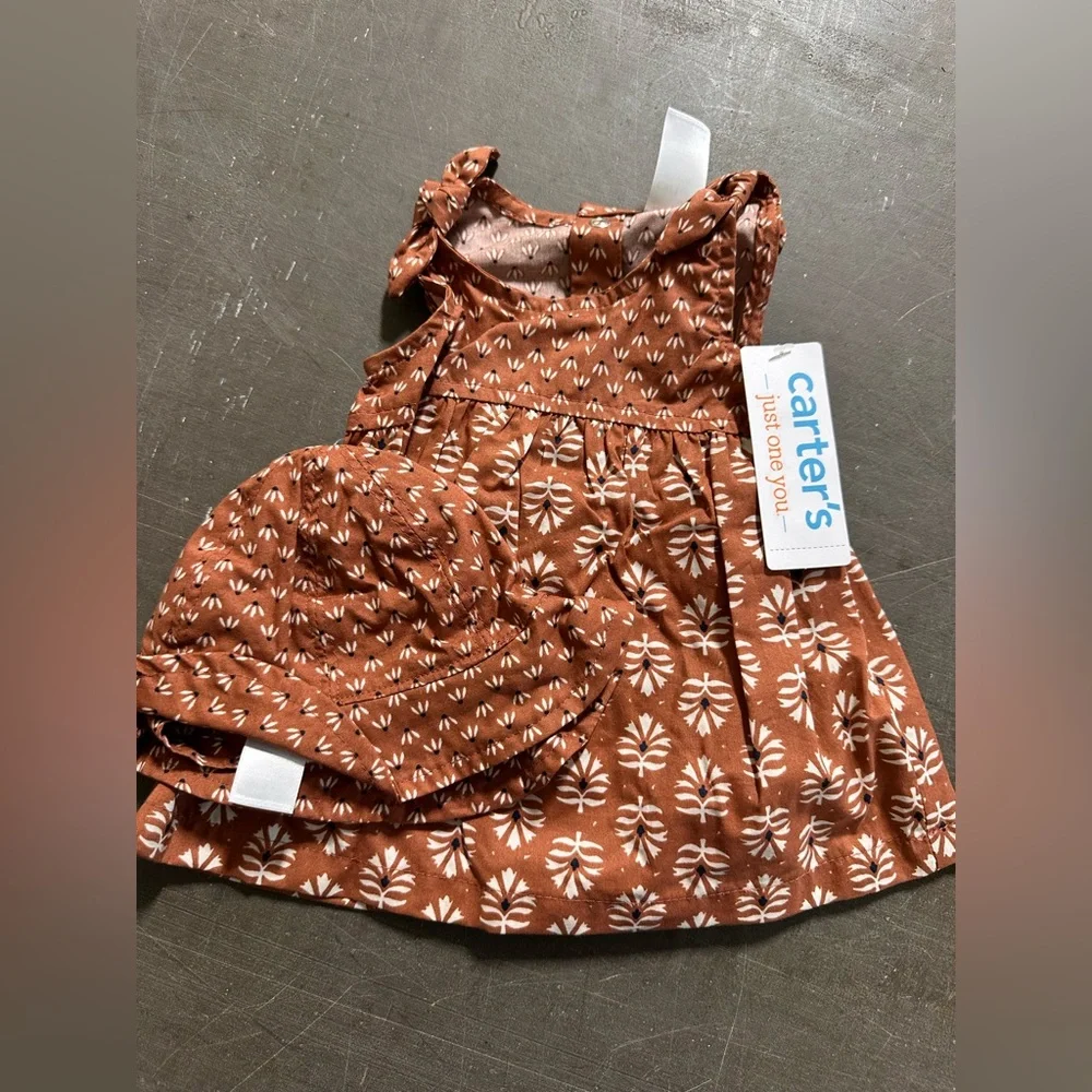 Carter's Pink and Brown Diaper‎ Cover Matching Sets outfits rompers newborn