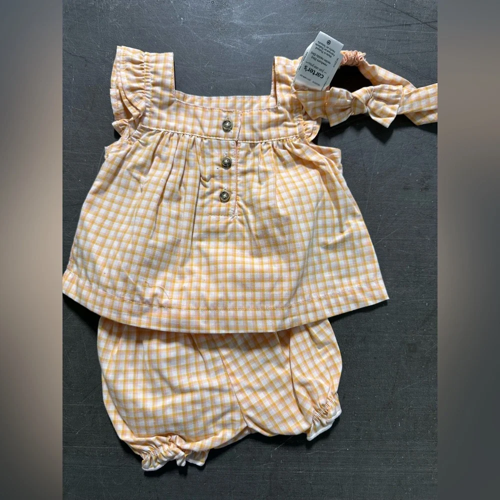 Carter's Pink and Brown Diaper‎ Cover Matching Sets outfits rompers newborn