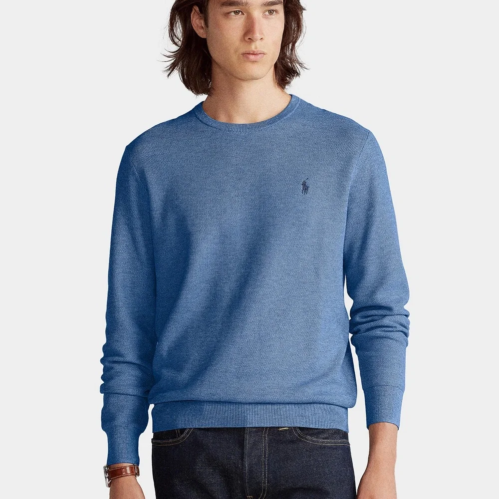 Polo Ralph Lauren Washable Merino Wool Light  Blue Sweater  XL Pullover NWOT