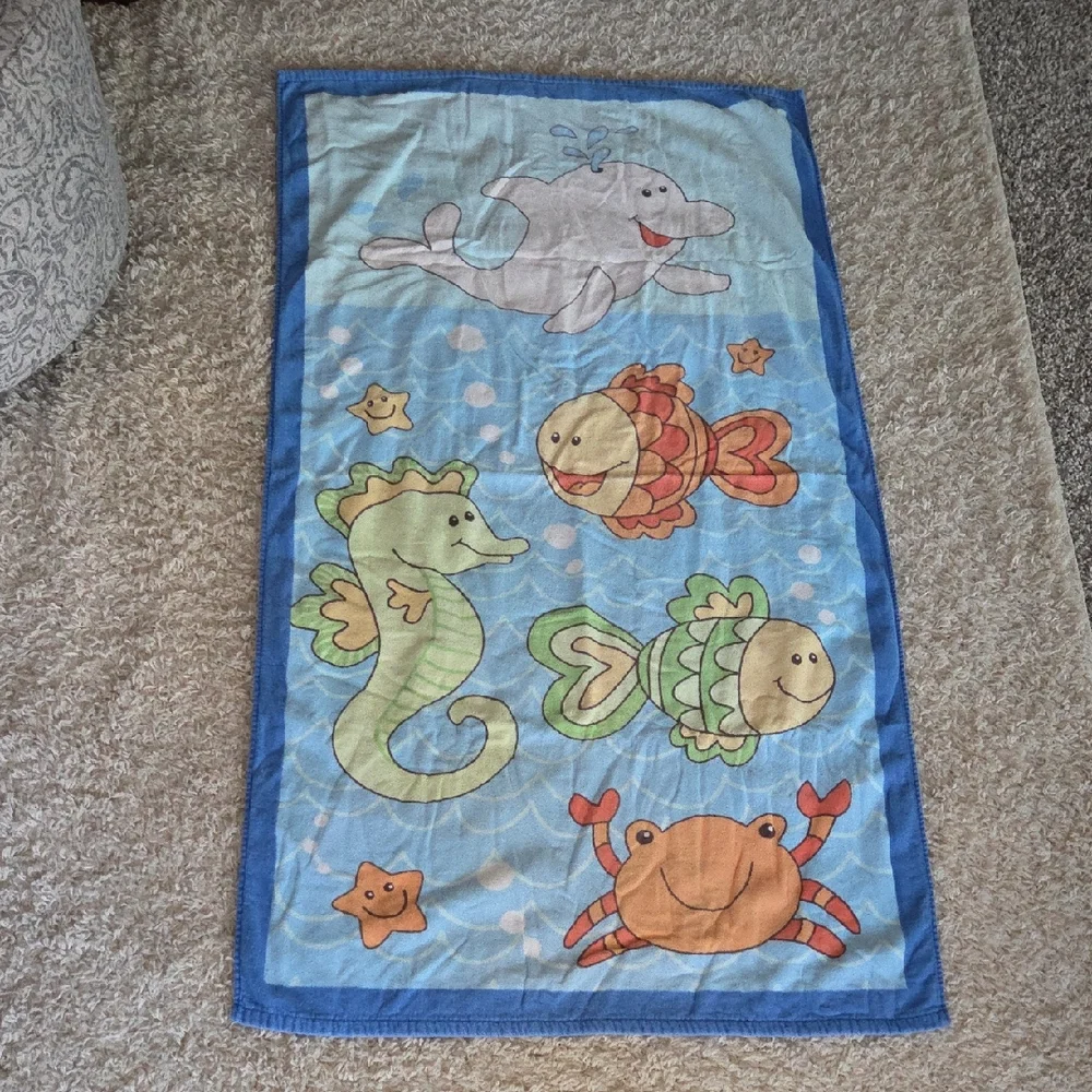 Vintage Under The Sea Ocean Adventure Kids Bath Pool Beach Towel
