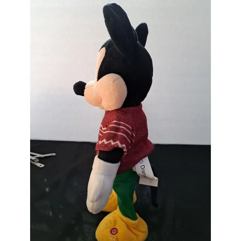 13 inch Disney Standing Plush Singing Mickey Mouse ‎ Christmas Sweater Gemmy