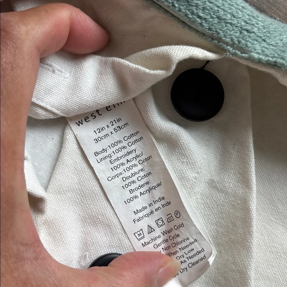 West Elm white teal