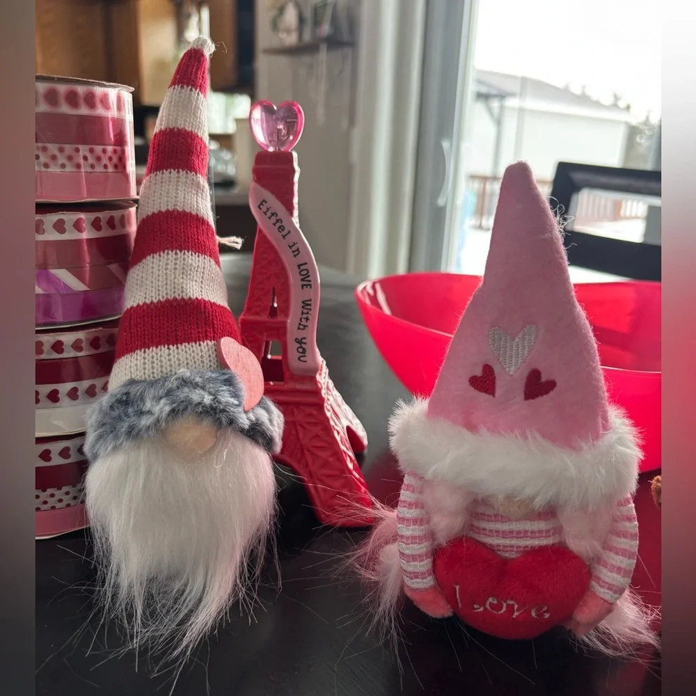 Valentines Holiday Decor Bundle Ribbon Gnomes ooh la la Target Magnet Buddies