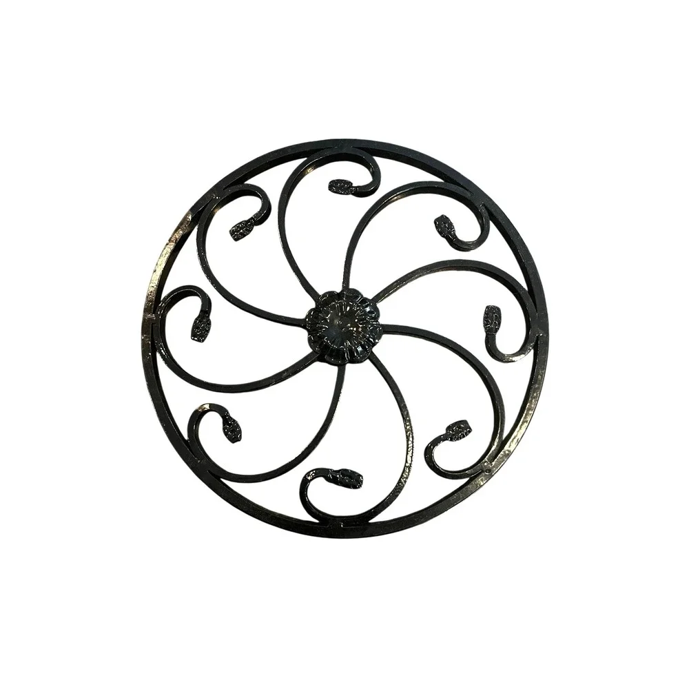 Decorative Wrought Iron Door & Outdoor Gate Grille – Black Scrollwork Accent 12