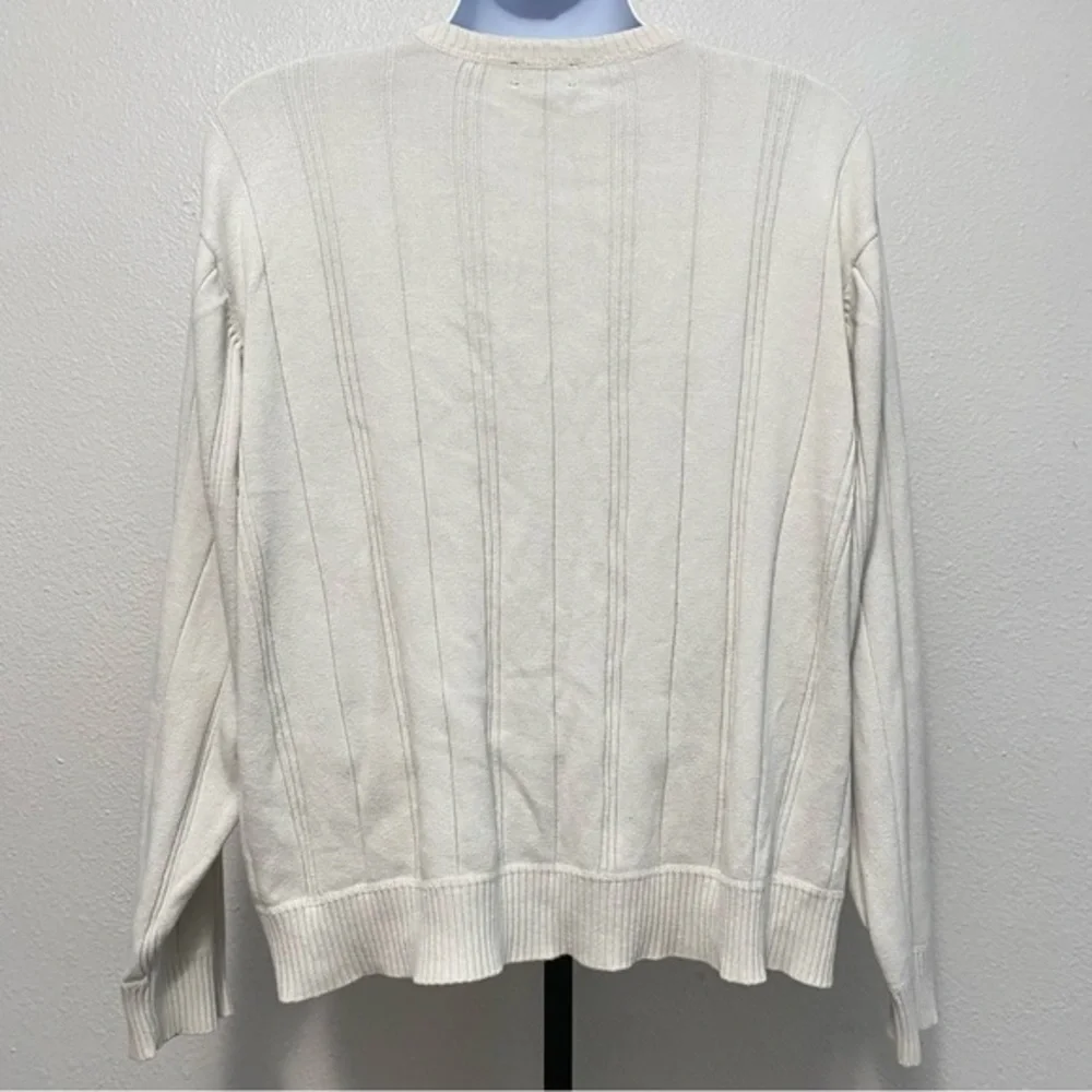 Men's Heavyweight Cream Cotton Sweater XL Preppy Academia Tennis‎ Prep Capsule