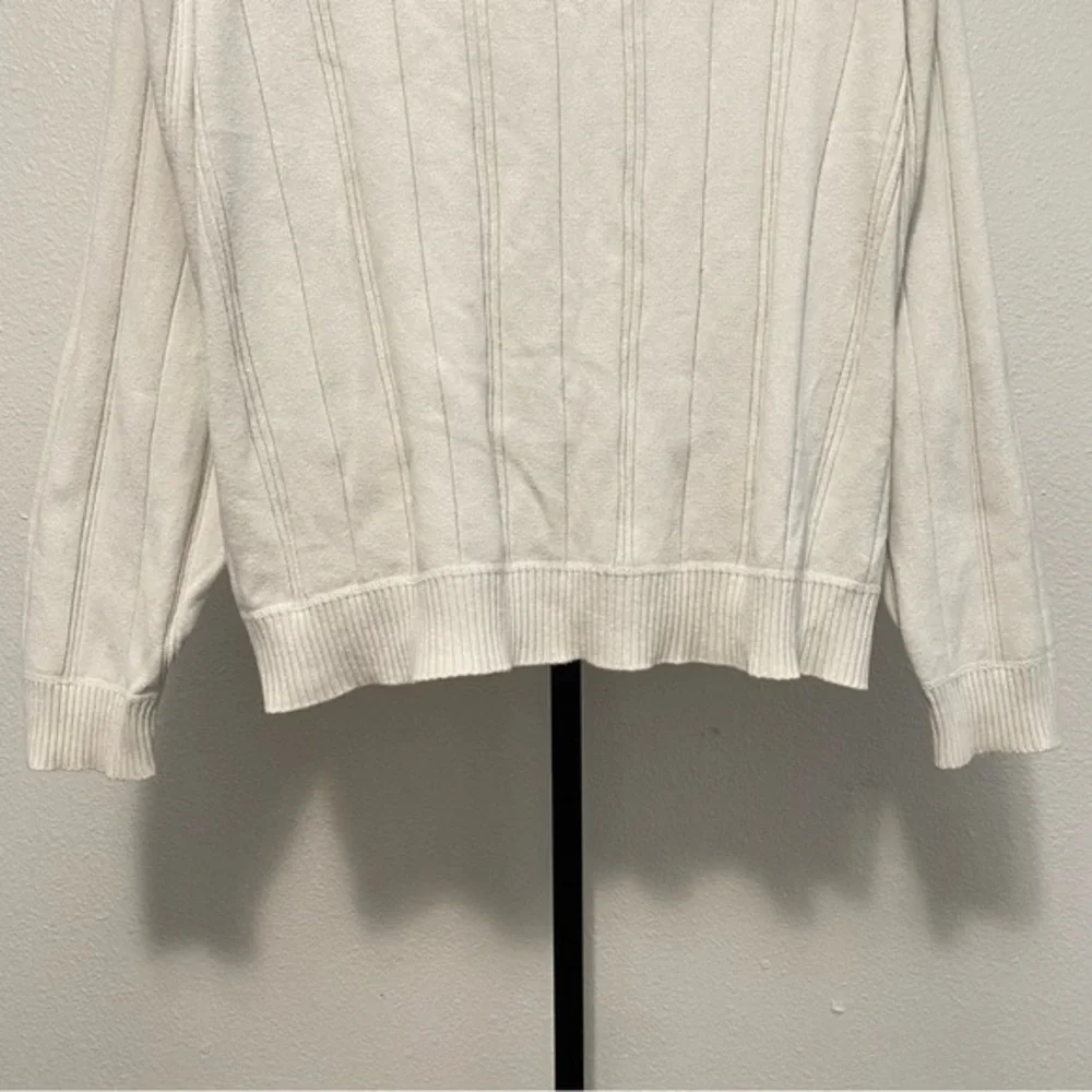 Men's Heavyweight Cream Cotton Sweater XL Preppy Academia Tennis‎ Prep Capsule