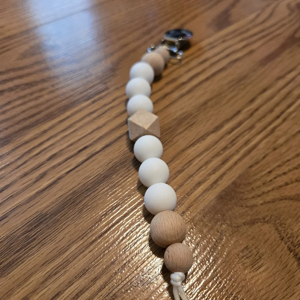 Legacy Baby Pretty Please Tutlus Natural Wooden Baby Teether Rattle Set White