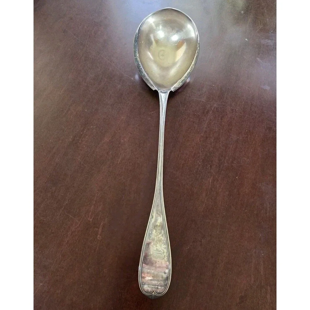 ​1847 Rogers Bros AI Silverplate Gravy Ladle Monogram B Charter Oak Grandmacore