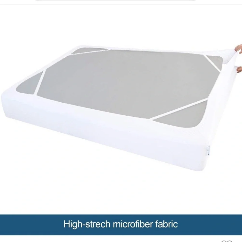 Stretches around queen box spring. I don’t have the elastic bands box