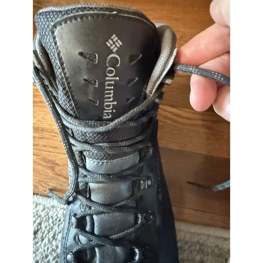 Columbia Newton Ridge Plus Hiking Trail Boots Black Leather Waterproof Mens 14