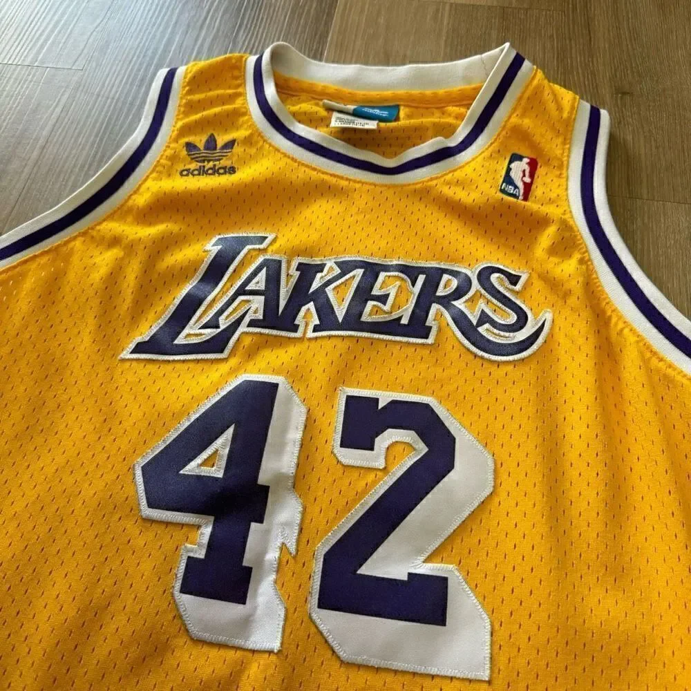 Adidas NBA Retired Jersey LA Lakers James WORTHY #42 Yellow USA Youth Large +2
