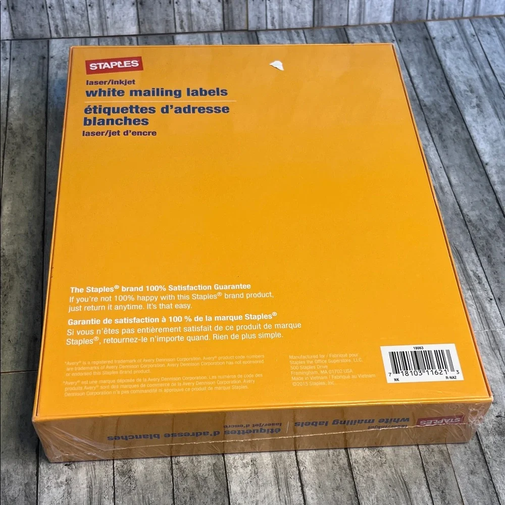 Staple mailing labels