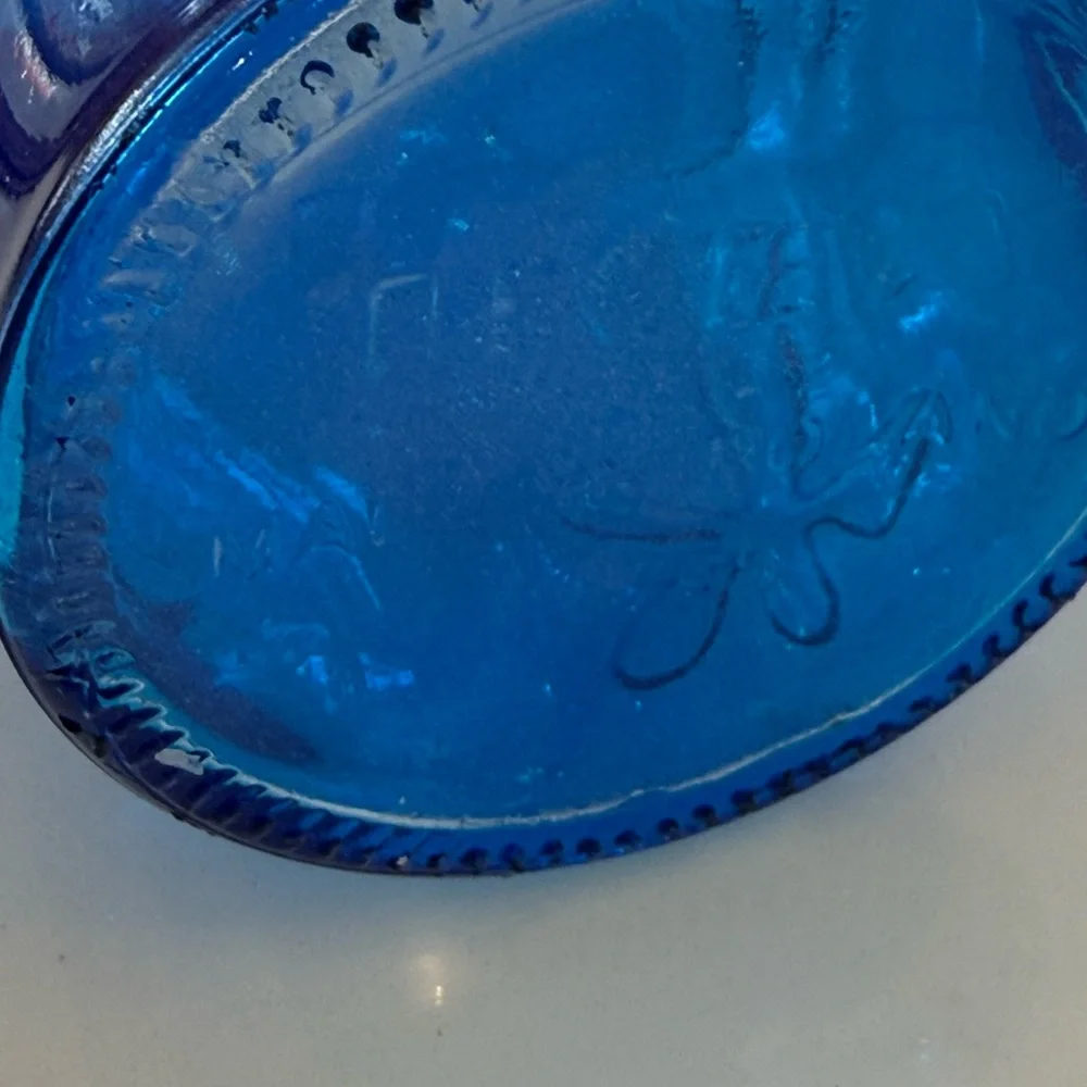 Vintage IKEA Cobalt Blue Glass Bottle 30 cm