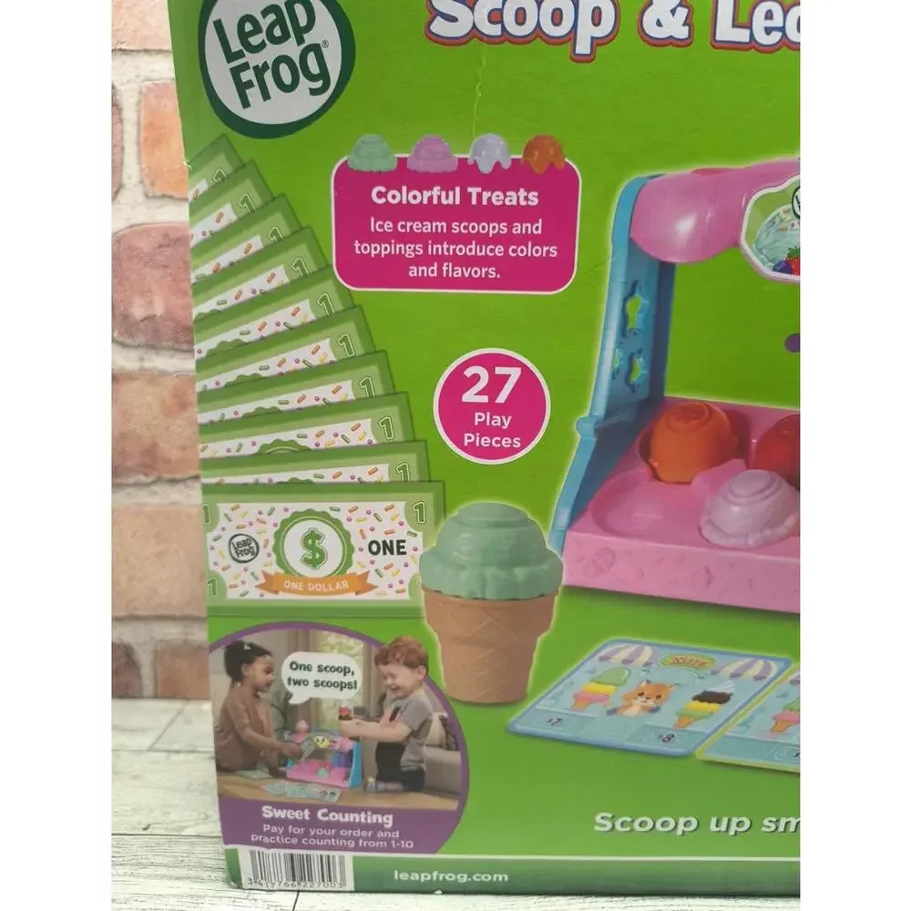 Leap Frog Scoop & Learn Ice Cream Shop with Cones Popsicles Scoops 27 Pieces NIB