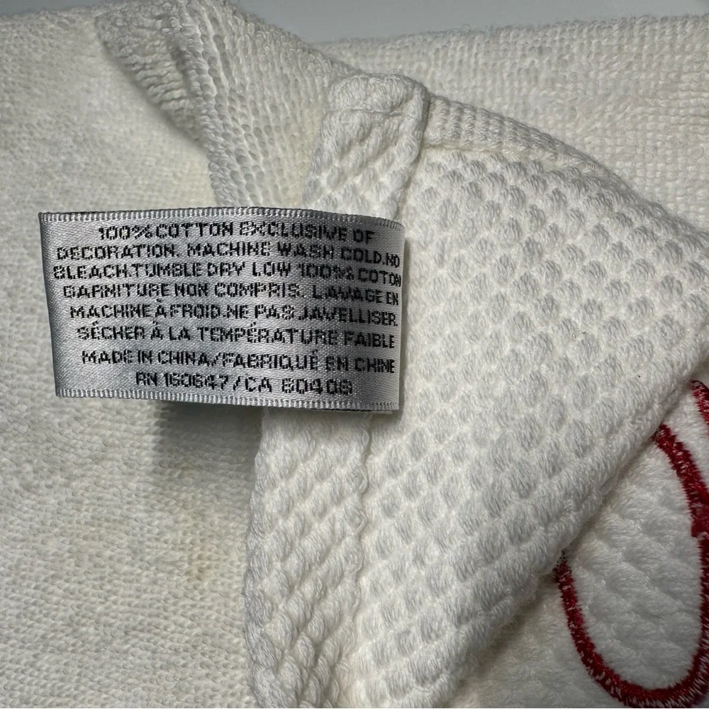 Rae Dunn Holiday Ho Ho Ho White Hand Towels With Red Writing. Set Of 2