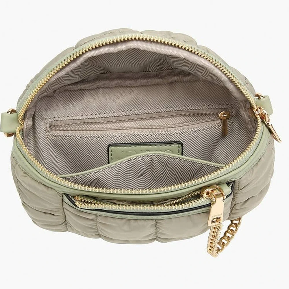 Mabel Quilted Nylon Belt Bag w/ Guitar Strap Metallic Pewter