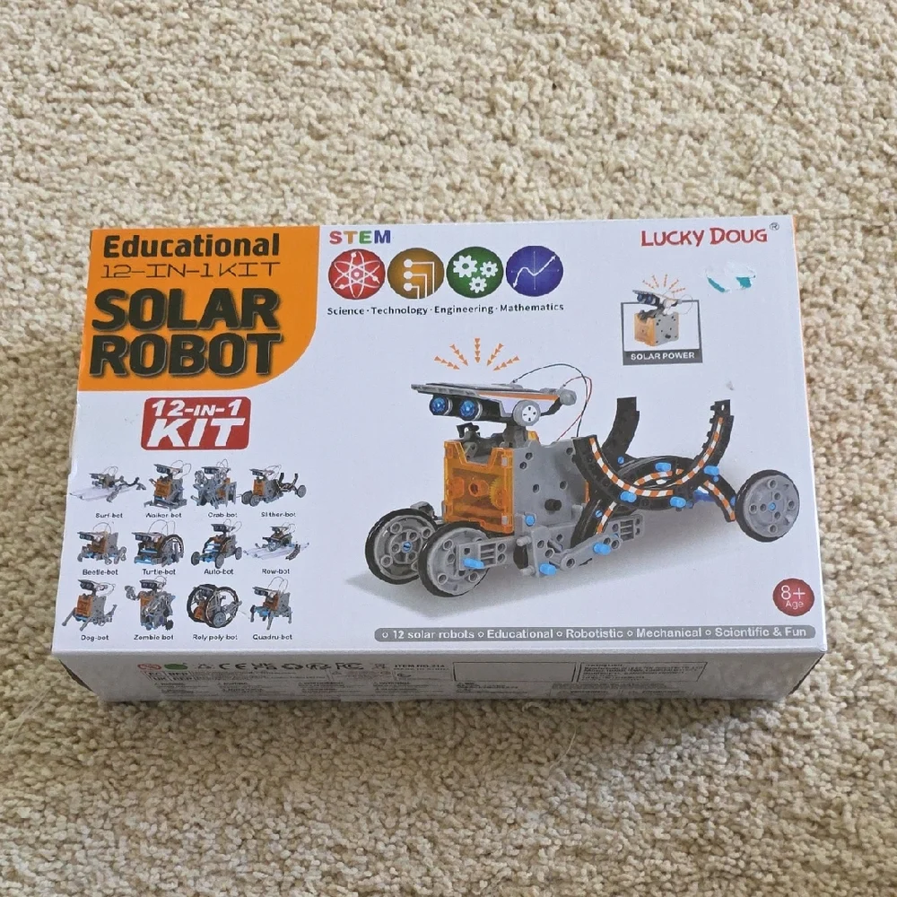 Educational Solar Robot Kit - Gray, Orange, Black