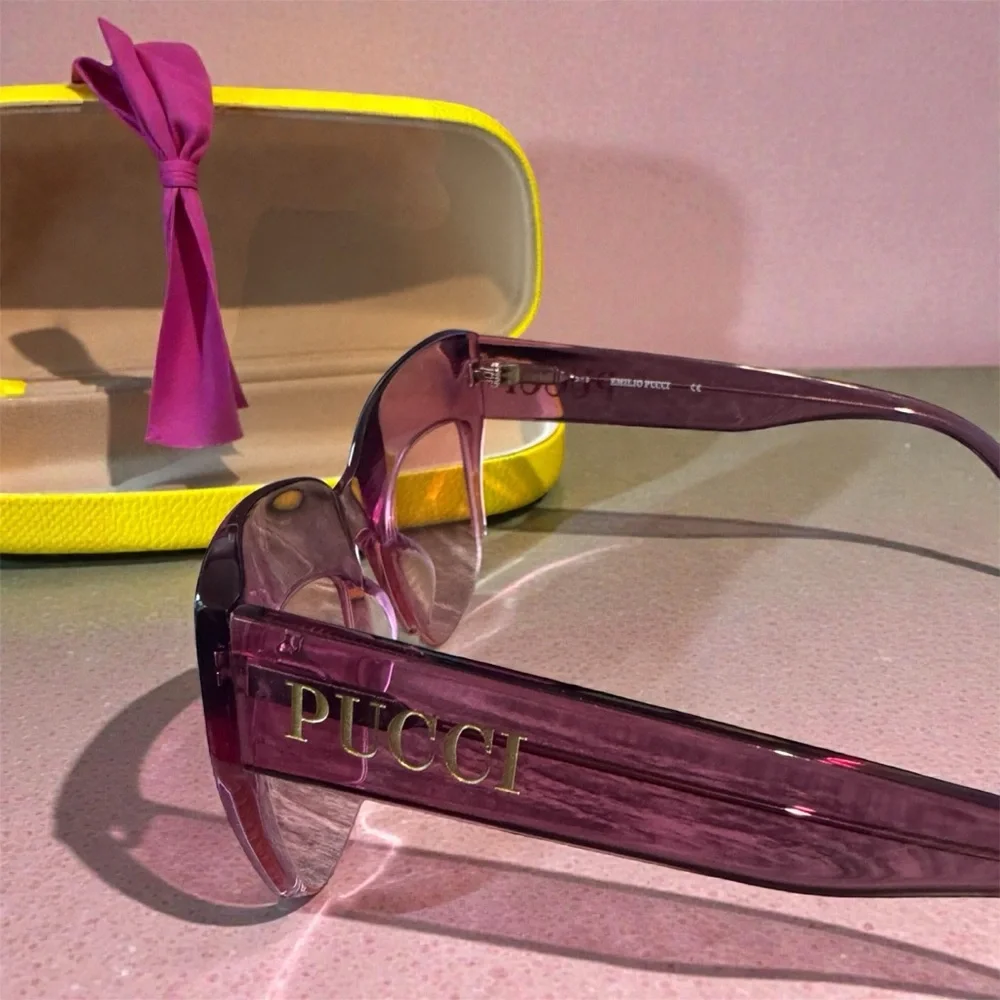 Emilio Pucci Pink Sunglasses with Yellow Case