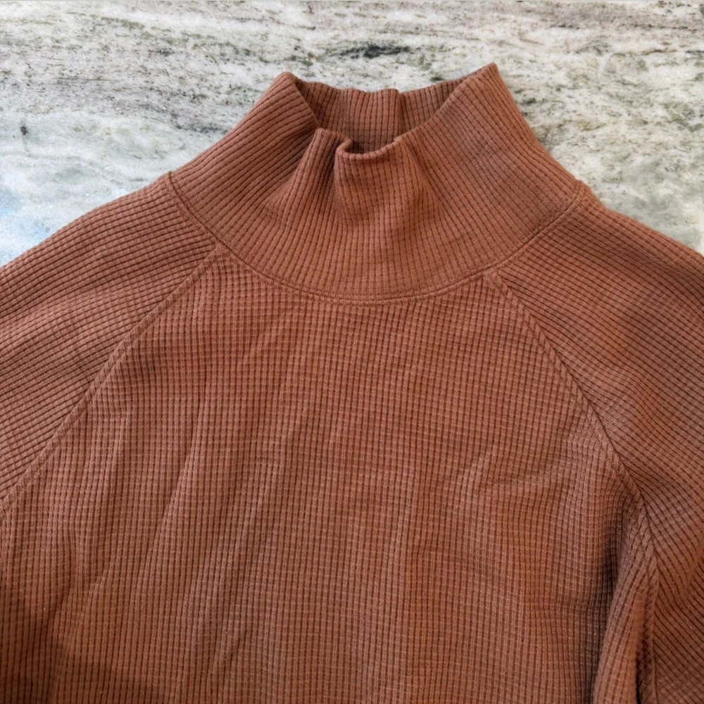 Alo Yoga Waffle Knit Weekend Escape Cowl Neck Sweater