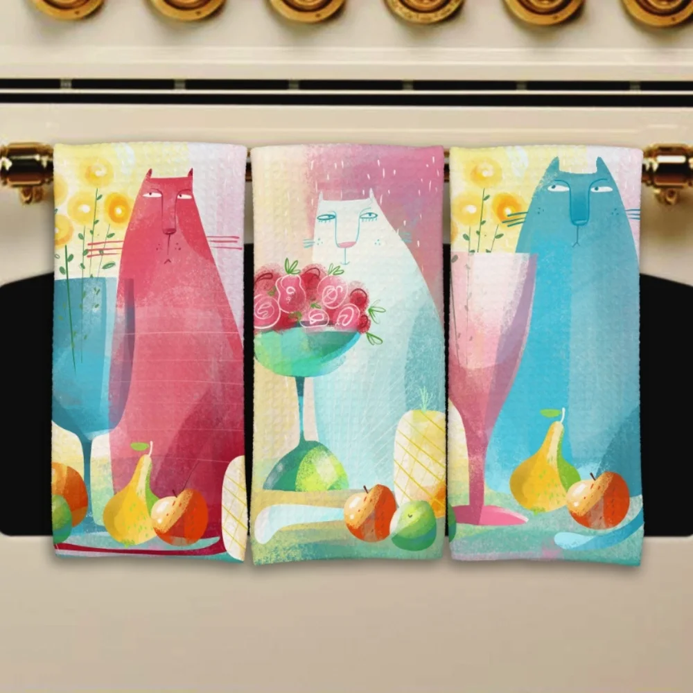 Life with‎ cats Kitchen towel set
