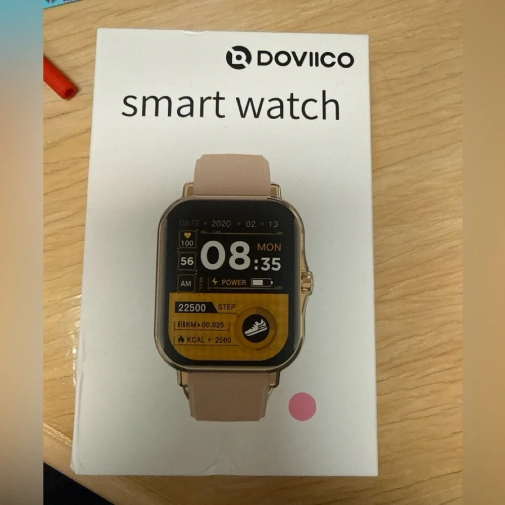 Doviico Smart Watch Rose Gold Blush Band New in Box FREE SHIPPING