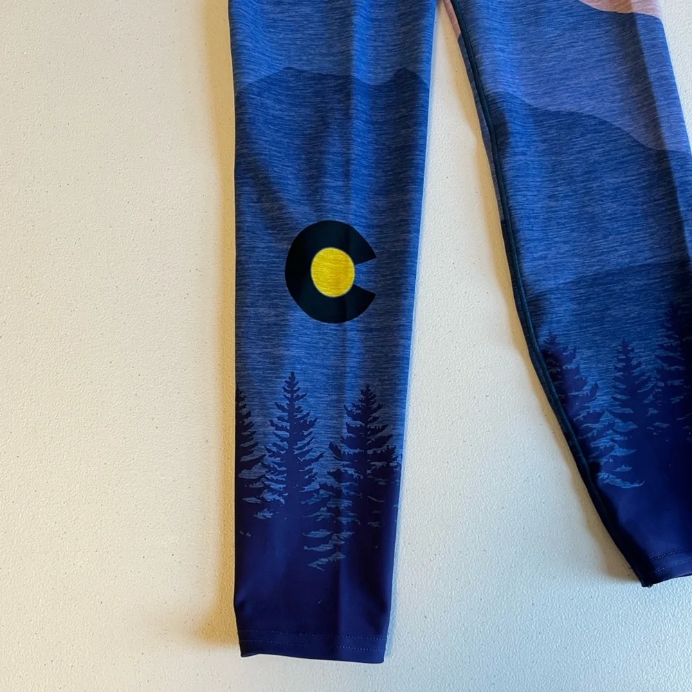 Colorado Threads Mountain Sunset Native Yoga Leggings