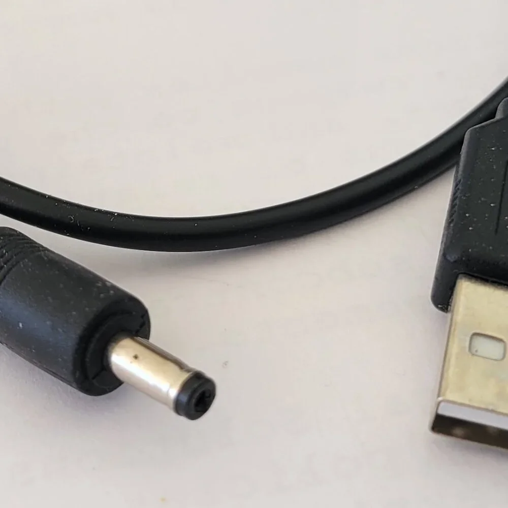 USB to DC Barrel Jack Power Cable - 5V DC Charging Cord